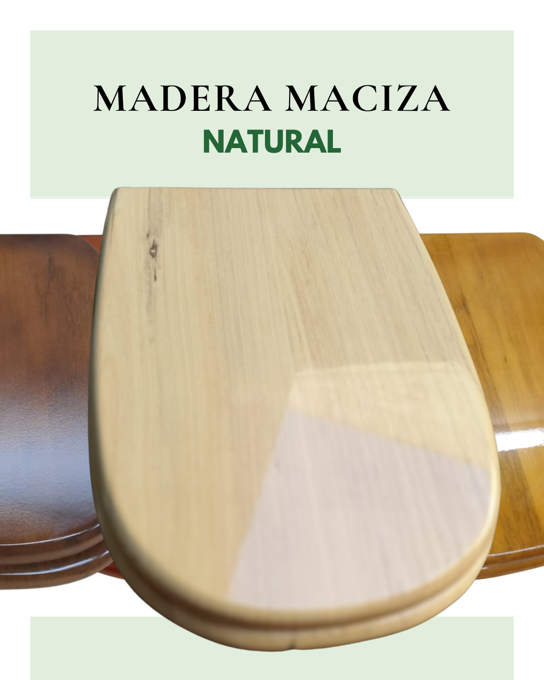 Asiento de inodoro en madera maciza natural