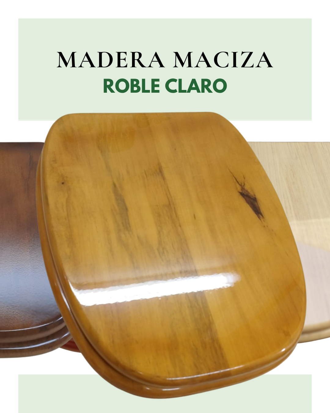 Asiento de inodoro en madera maciza roble claro