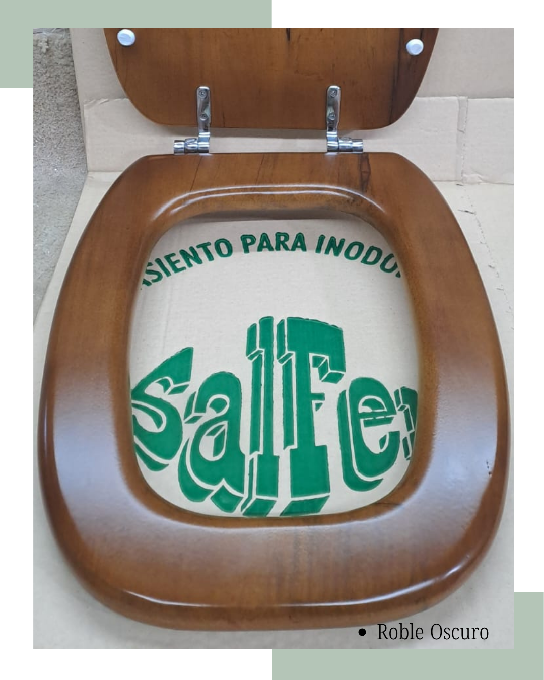 Asiento de inodoro en madera maciza roble oscuro 2 Asiento de inodoro en madera maciza roble oscuro - Imagen 2