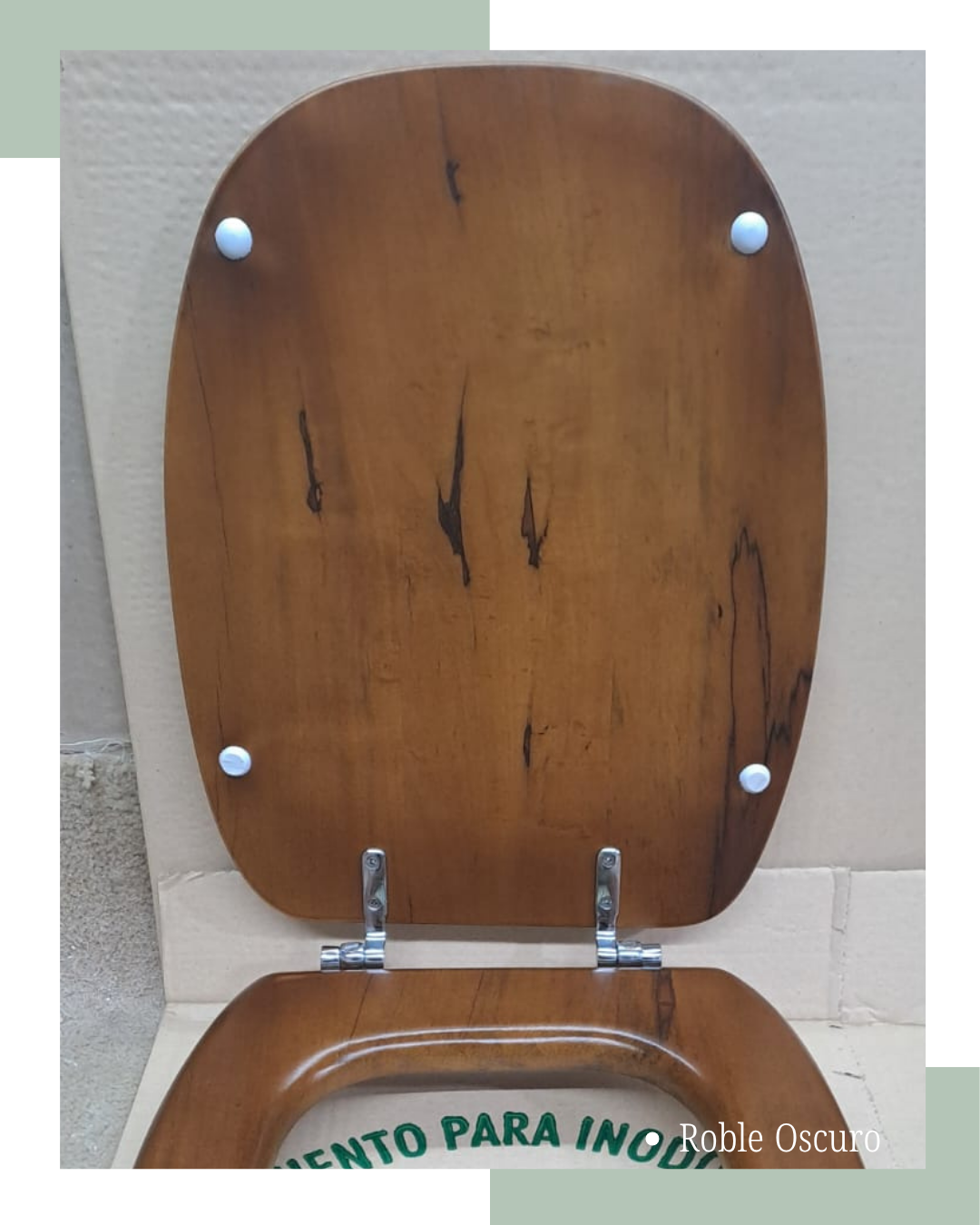 Asiento de inodoro en madera maciza roble oscuro 3 Asiento de inodoro en madera maciza roble oscuro - Imagen 3